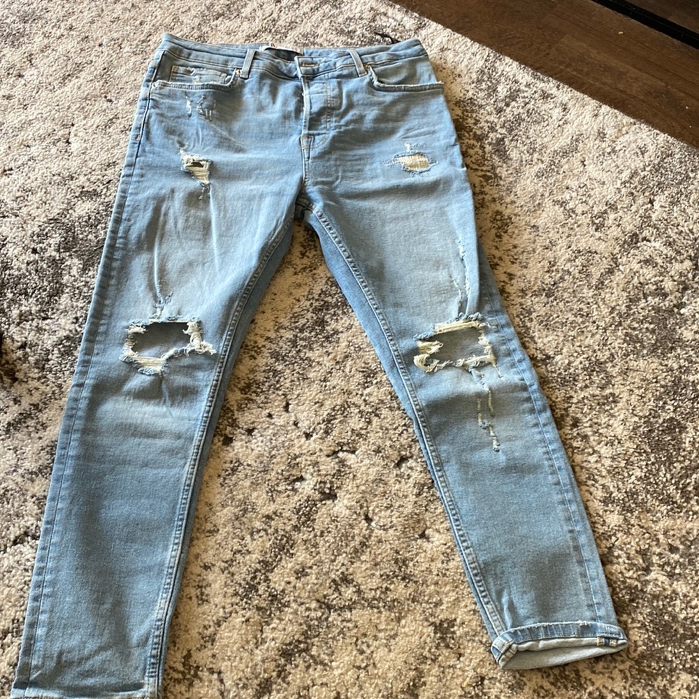 Zara mens distressed skinny jeans